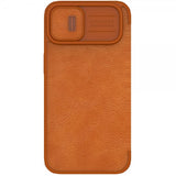 Nillkin iPhone 14 Plus -suojakotelo, Qin Pro Series, ruskea