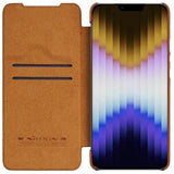 Nillkin iPhone 14 Plus -suojakotelo, Qin Pro Series, ruskea