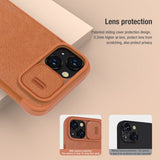 Nillkin iPhone 14 Plus -suojakotelo, Qin Pro Series, ruskea