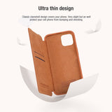 Nillkin iPhone 14 Plus -suojakotelo, Qin Pro Series, ruskea