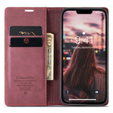 CaseMe iPhone 14 Plus Retro Flip -kotelo, punainen