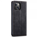 CaseMe iPhone 14 Plus Retro Flip -kotelo, musta