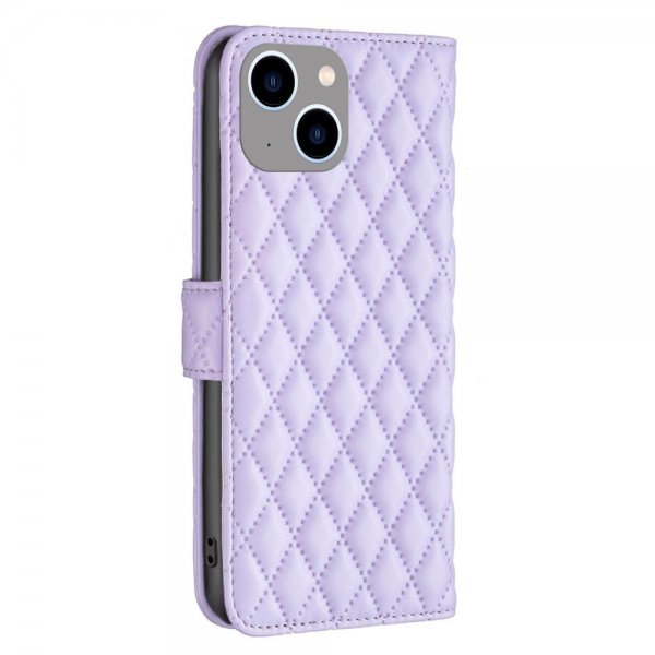 iPhone 14 Plus -kotelo, vinoneliökuvio, violetti