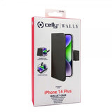 Celly iPhone 14 Plus -suojakotelo Wally Wallet Case, musta