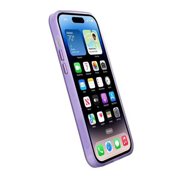 iPhone 14 Plus -kuori, kamerareunukset, huurrettu, violetti
