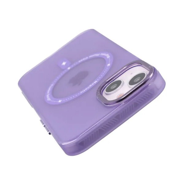 iPhone 14 Plus -kuori, kamerareunus, MagSafe, violetti