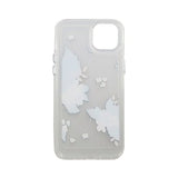 iPhone 14 Plus -kuori, jossa kuvio siniset lehdet