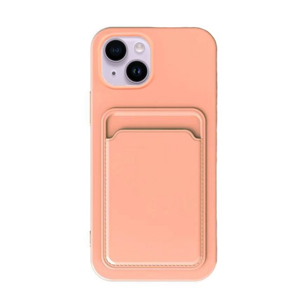 iPhone 14 Plus -kuoret korttipidikkeellä, pinkki