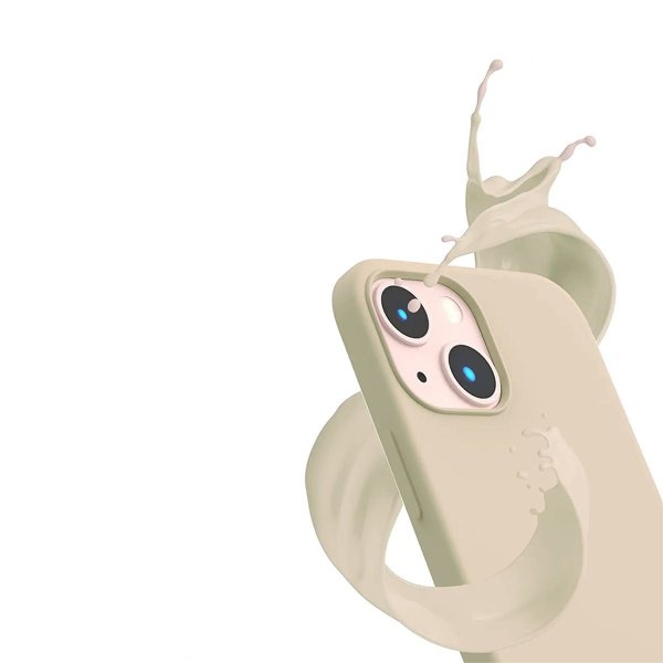 Rvelon iPhone 14 Plus -silikonikuori, beige