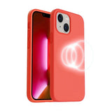 Rvelon iPhone 14 Plus Silikonisuojakuori MagSafe Pinkki