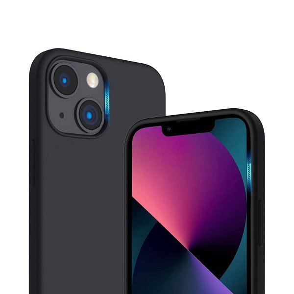 Rvelon iPhone 14 Plus Silikonisuojakuori Musta