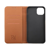 Rvelon iPhone 14 Plus -kotelo, taitettava korttipaikka, ruskea