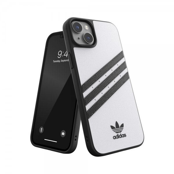 Adidas iPhone 14 Plus -kuori 3 Stripes Snap Case, valkoinen/musta