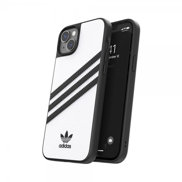 Adidas iPhone 14 Plus -kuori 3 Stripes Snap Case, valkoinen/musta
