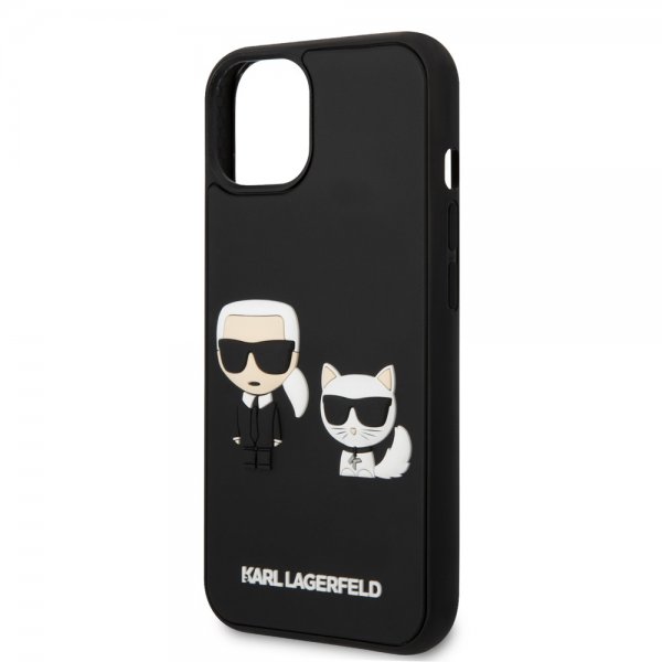 Karl Lagerfeld iPhone 14 Plus -suojakuori 3D Rubber Karl & Choupette Musta