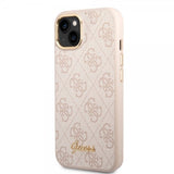 Guess iPhone 14 Plus -suojakuori, 4G Logo, ruusukulta