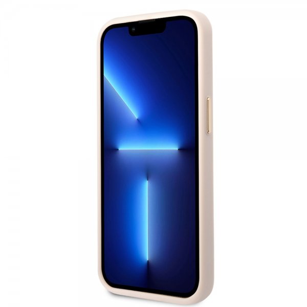 Guess iPhone 14 Plus -suojakuori, 4G Logo, ruusukulta