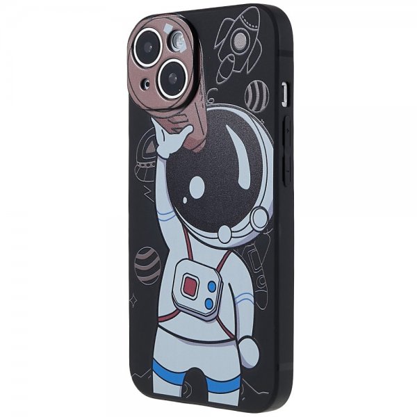 iPhone 14 Plus Kuori Astronautti Musta Ruskea