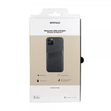 Buffalo iPhone 14 Plus -suojakuori, jossa korttipaikat, musta