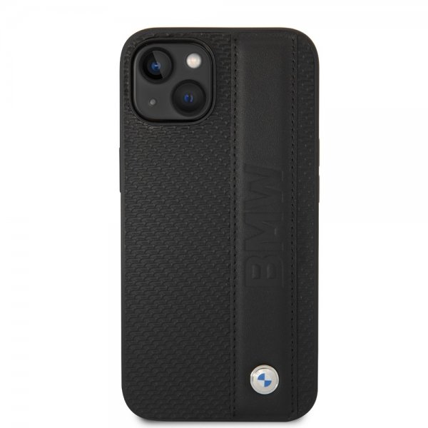 BMW iPhone 14 Plus -kuori Big Logo Stripe, musta