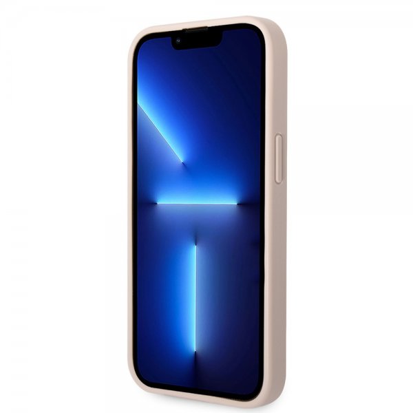 Guess iPhone 14 Plus -kuori, Big Metal Logo, vaaleanpunainen