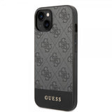 Guess iPhone 14 Plus Kuori Bottom Stripe Metal Logo Harmaa