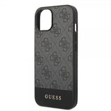 Guess iPhone 14 Plus Kuori Bottom Stripe Metal Logo Harmaa