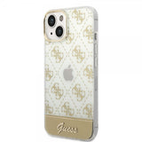 Guess iPhone 14 Plus Kuori Bottom Stripe Script Logo Kulta