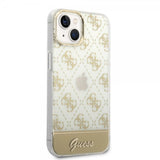 Guess iPhone 14 Plus Kuori Bottom Stripe Script Logo Kulta