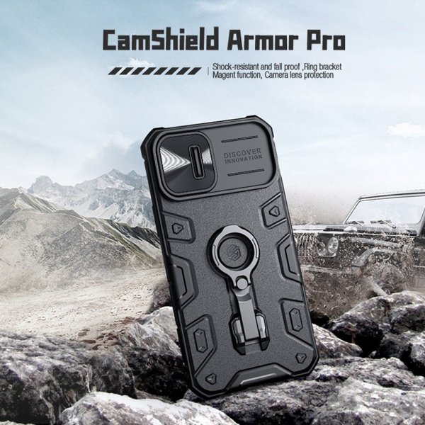 Nillkin iPhone 14 Plus -suojakuori CamShield Armor Pro MagSafe Musta
