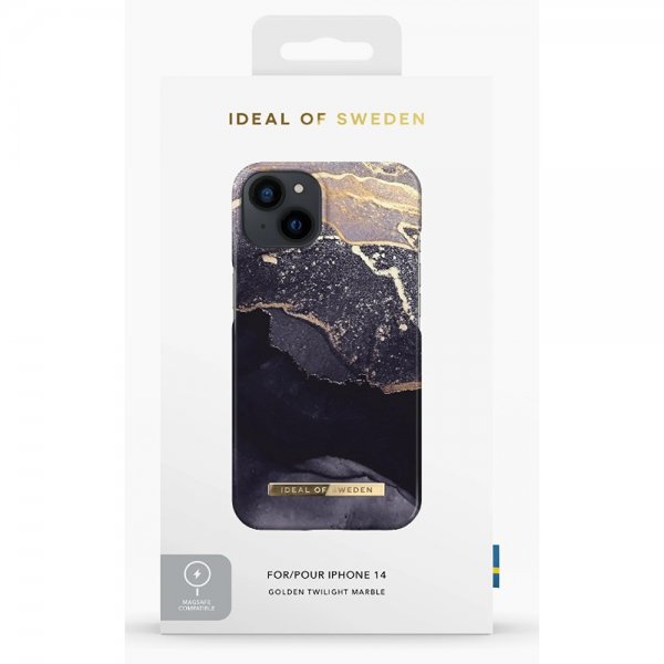 Ideal of Sweden iPhone 14 Plus -suojakuori Fashion Case MagSafe Golden Twilight Marble