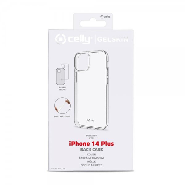 Celly iPhone 14 Plus -suojakuori GELSKIN Läpinäkyvä