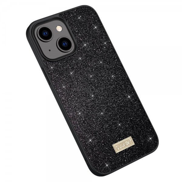 Sulada iPhone 14 Plus Kuori Glitter Musta