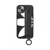 Adidas iPhone 14 Plus kuori Handstrap Case musta valkoinen