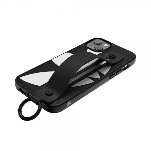 Adidas iPhone 14 Plus kuori Handstrap Case musta valkoinen