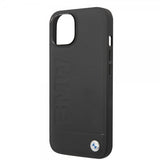 BMW iPhone 14 Plus Kuori Hot Stamp Metallilogo Musta