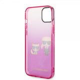 Karl Lagerfeld iPhone 14 Plus -suojakuori Karl & Choupette Gradient Pink