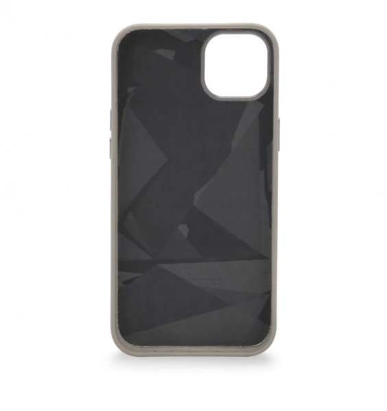 Decoded iPhone 14 Plus -nahkakotelo, jossa kohokuvioitu Clay-takaosa
