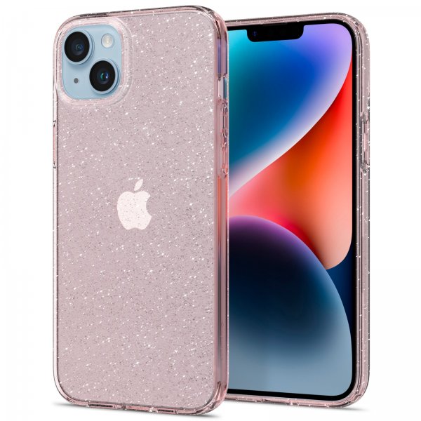 Spigen iPhone 14 Plus kuori Liquid Crystal Glitter Rose Quartz