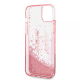 Karl Lagerfeld iPhone 14 Plus -suojakuori Liquid Glitter Big Logo, ruusukulta