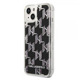 Karl Lagerfeld iPhone 14 Plus -suojakuori, Liquid Glitter Monogram, musta