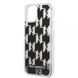 Karl Lagerfeld iPhone 14 Plus -suojakuori, Liquid Glitter Monogram, musta