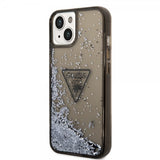 Guess iPhone 14 Plus -kuori Liquid Glitter Translucent, musta