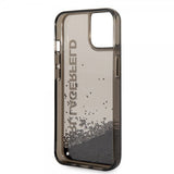 Karl Lagerfeld iPhone 14 Plus -suojakuori, Liquid Glitter, läpikuultava, musta