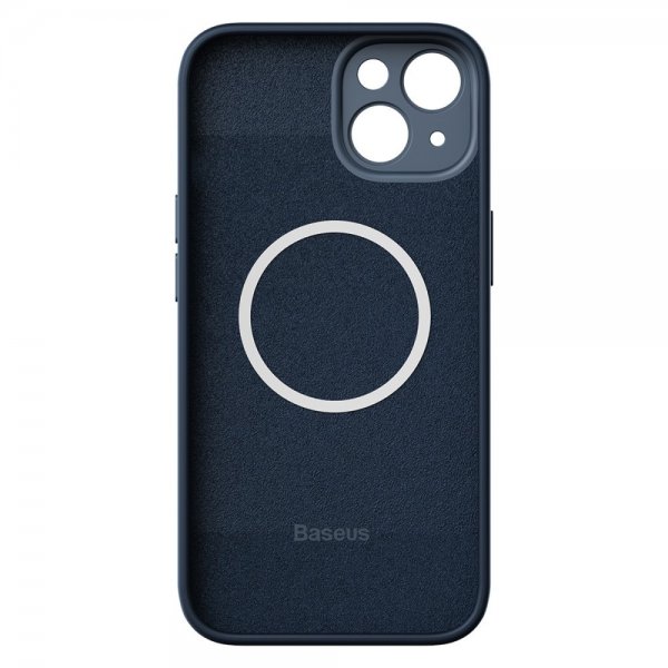Baseus iPhone 14 Plus -kuori, Liquid Silica Gel, MagSafe, sininen