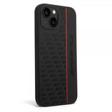 AMG iPhone 14 Plus -kuori Liquid Silicone Carbon Pattern musta