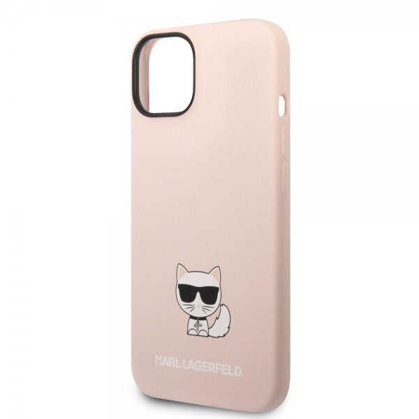Karl Lagerfeld iPhone 14 Plus -suojakuori, Liquid Silicone Choupette, vaaleanpunainen