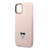 Karl Lagerfeld iPhone 14 Plus -suojakuori, Liquid Silicone Choupette, vaaleanpunainen