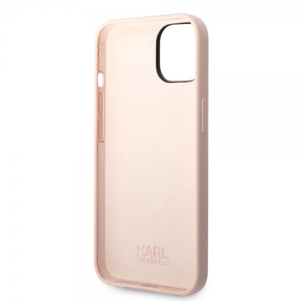 Karl Lagerfeld iPhone 14 Plus -suojakuori, Liquid Silicone Choupette, vaaleanpunainen