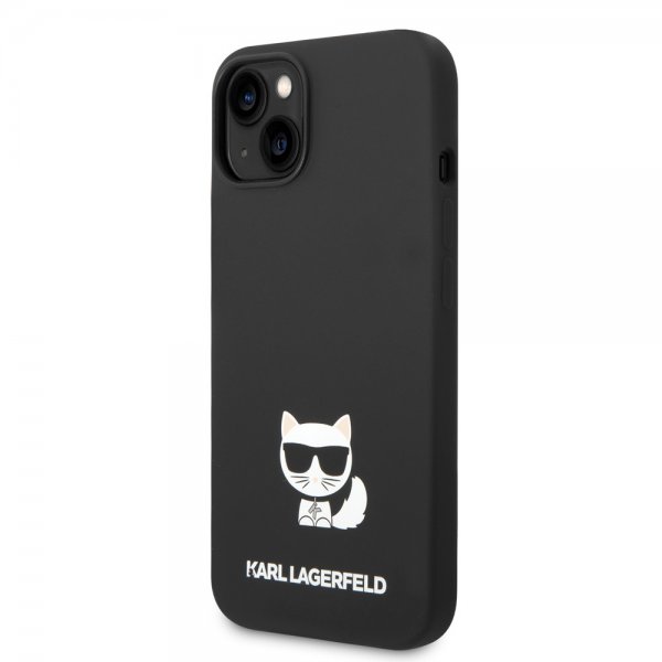 Karl Lagerfeld iPhone 14 Plus -suojakuori, Liquid Silicone Choupette, musta
